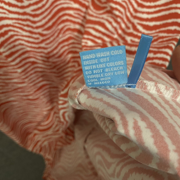 J Mclaughlin Catalina Cloth Dress Womens Sz M Pink White Geometric Shift - Picture 8 of 9